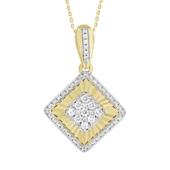 LADIES  PENDANT WITH CHAIN 0.25CT ROUND DIAMOND 10K YELLOW GOLD