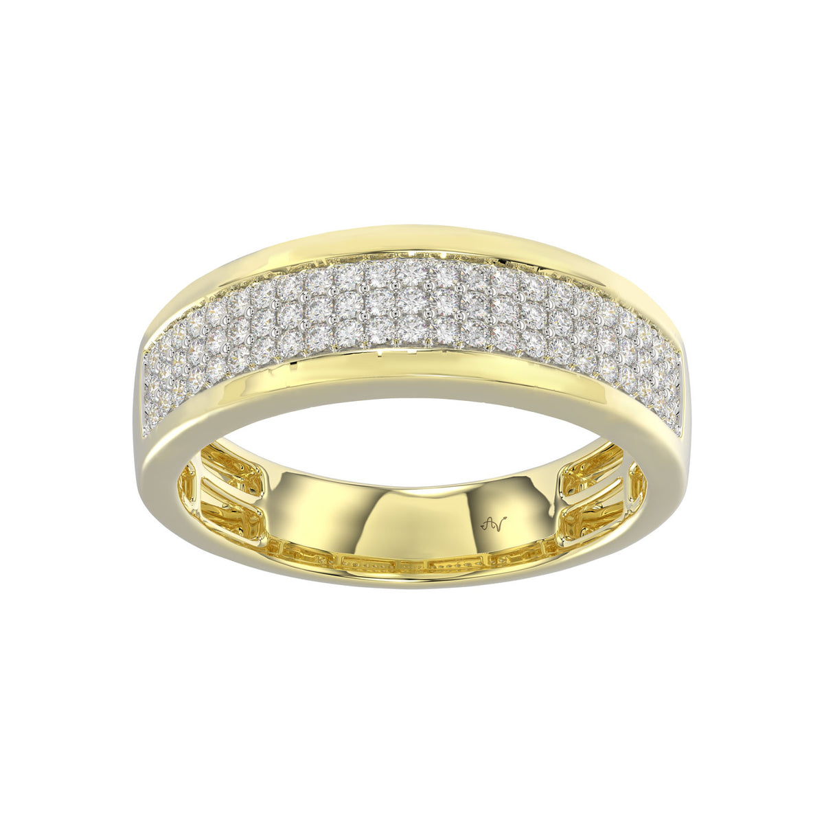 MEN&apos;S BAND 0.40CT ROUND DIAMOND 10K YELLOW GOLD