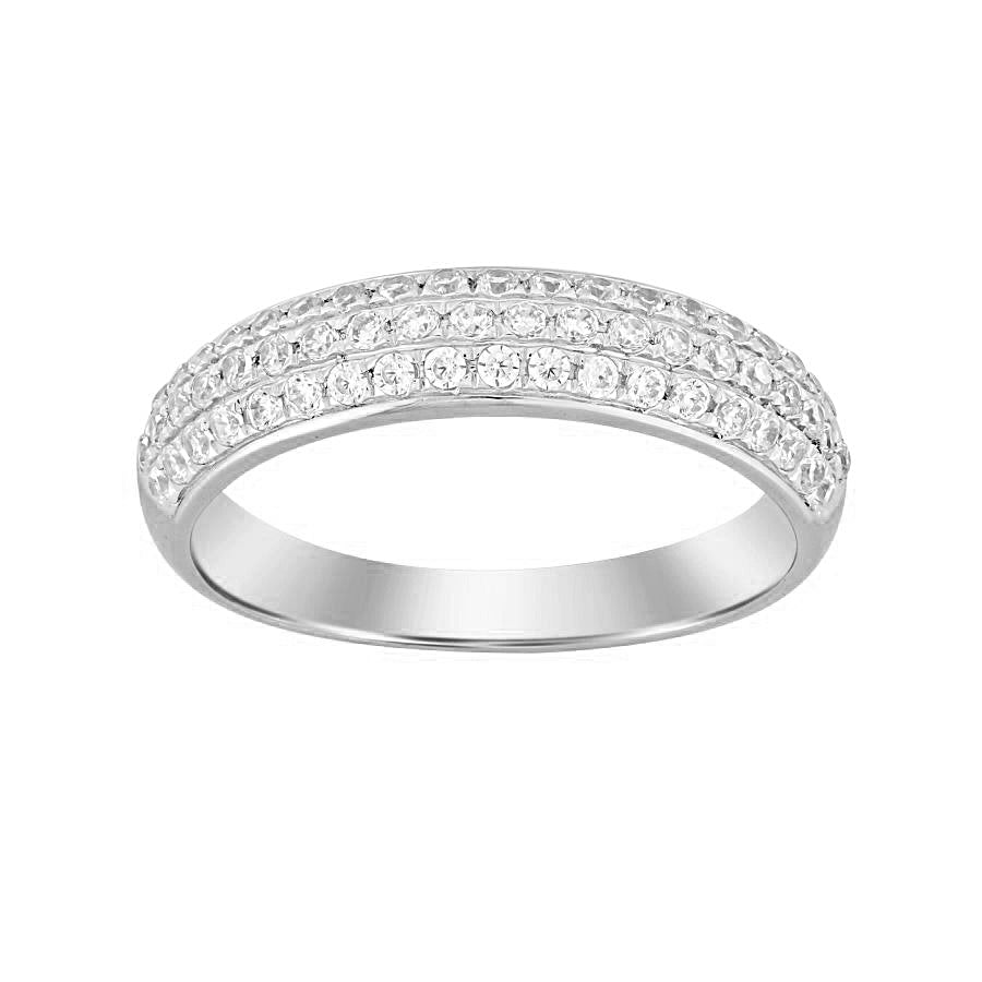LADIES BAND 0.50CT ROUND DIAMOND 10K WHITE GOLD