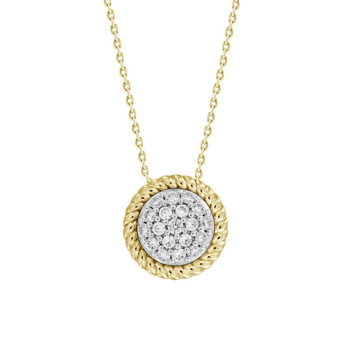 LADIES PENDANT 0.25CT ROUND DIAMOND 10K YELLOW GOLD