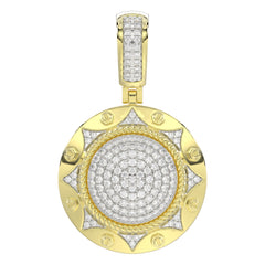 MEN'S CHARM PENDANT 0.50CT ROUND DIAMOND 10K YELLOW GOLD