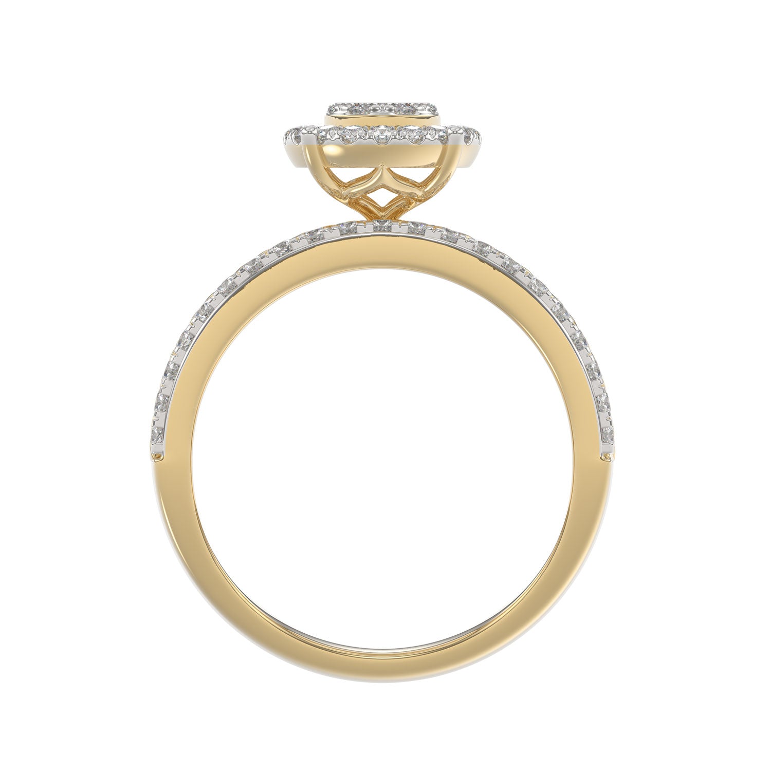 LADIES TRIOS SET 1.50CT ROUND DIAMOND 10K YELLOW GOLD