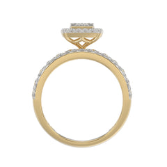 LADIES TRIO SET 1.50CT ROUND DIAMOND 10K YELLOW GOLD