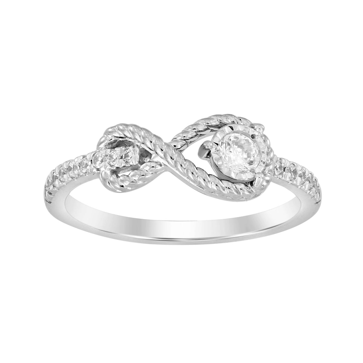 LADIES RING 0.25CT ROUND DIAMOND 14K WHITE GOLD