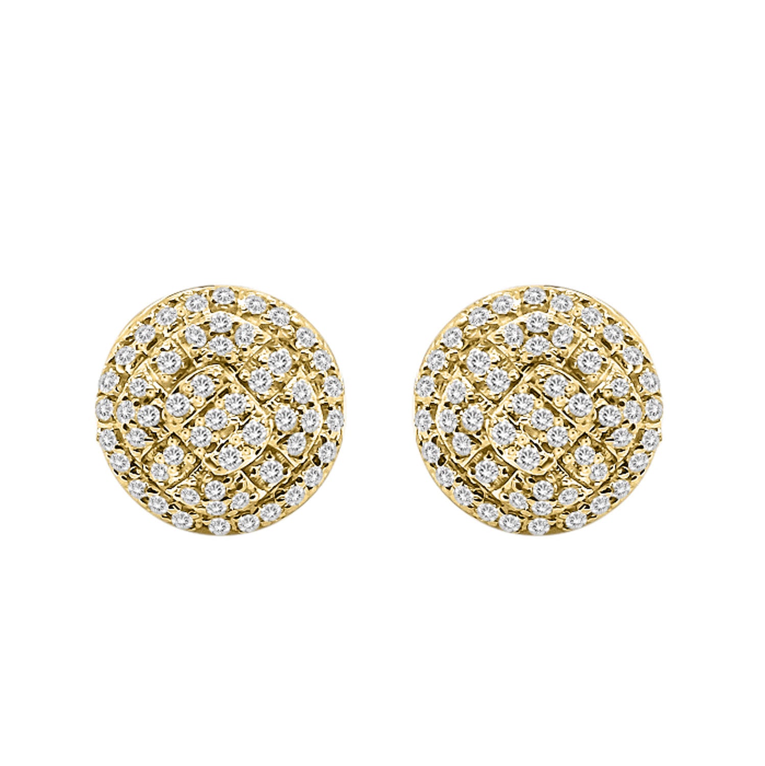 LADIES EARRINGS 0.25CT ROUND DIAMOND 10K YELLOW GOLD