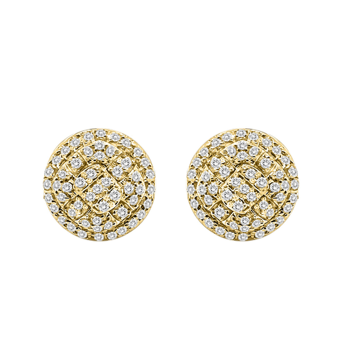 LADIES EARRINGS 0.25CT ROUND DIAMOND 10K YELLOW GOLD