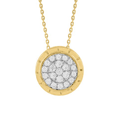 LADIES PENDANT WITH CHAIN 0.20CT ROUND DIAMOND 10K YELLOW GOLD