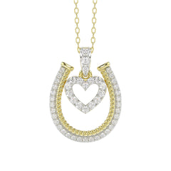 LADIES PENDANT WITH CHAIN 0.25CT ROUND DIAMOND 14K YELLOW GOLD
