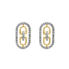 LADIES EARRINGS 0.25CT ROUND DIAMOND 14K YELLOW GOLD