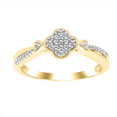 LADIES RING 0.15CT ROUND DIAMOND 14K YELLOW GOLD