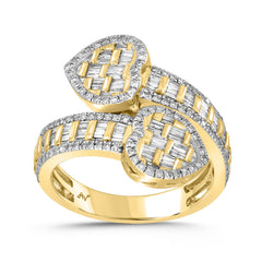 LADIES RING 0.75CT BAGUETTE/ROUND DIAMOND 14K YELLOW GOLD