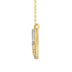 LADIES NECKLACE 0.25CT ROUND DIAMOND 14K YELLOW GOLD