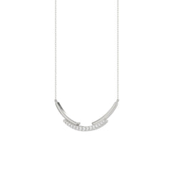 LADIES NECKLACE 0.25CT ROUND DIAMOND 14K WHITE GOLD