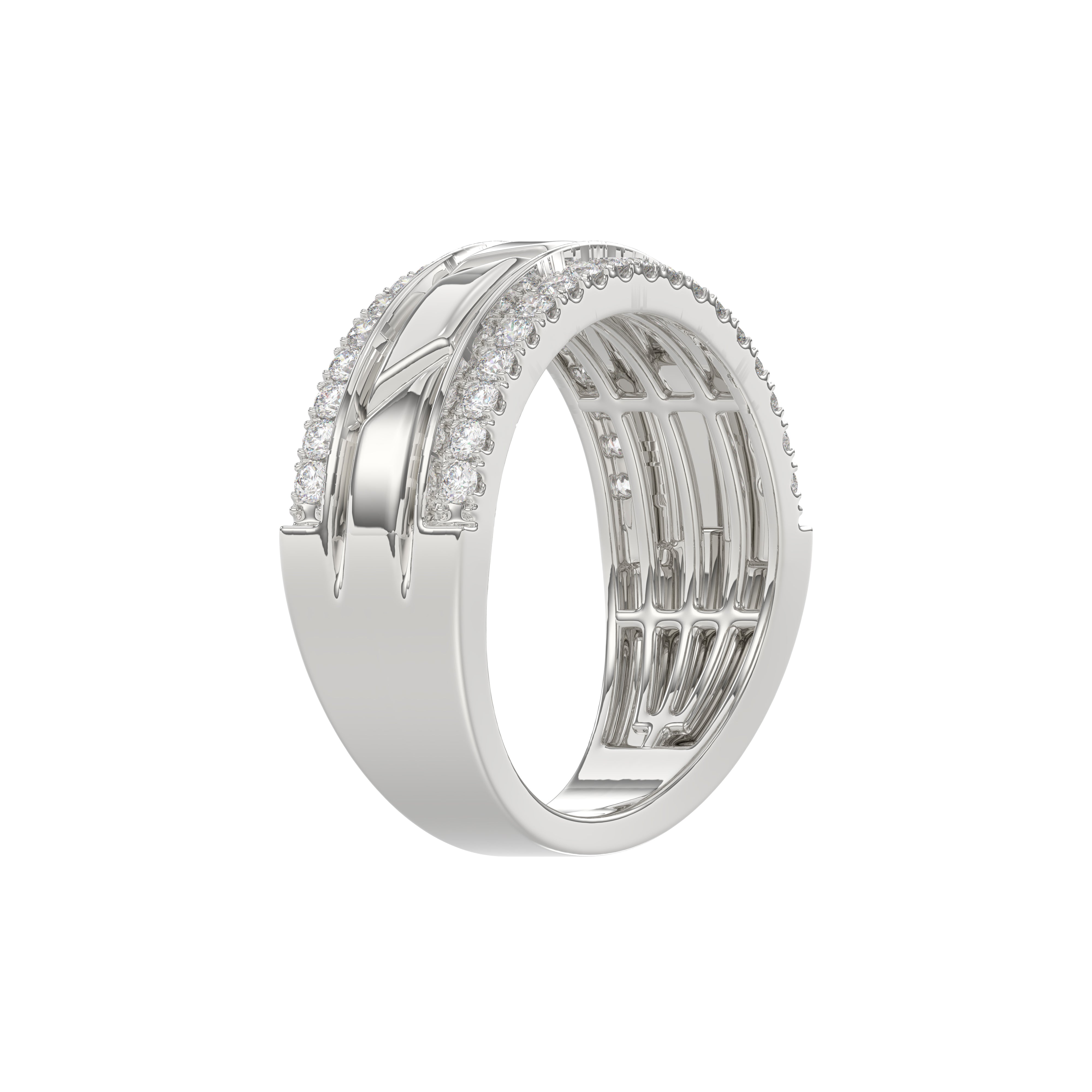 MEN'S BAND 0.50CT ROUND DIAMOND 14K WHITE GOLD