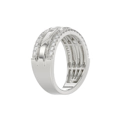 MEN'S BAND 0.50CT ROUND DIAMOND 14K WHITE GOLD