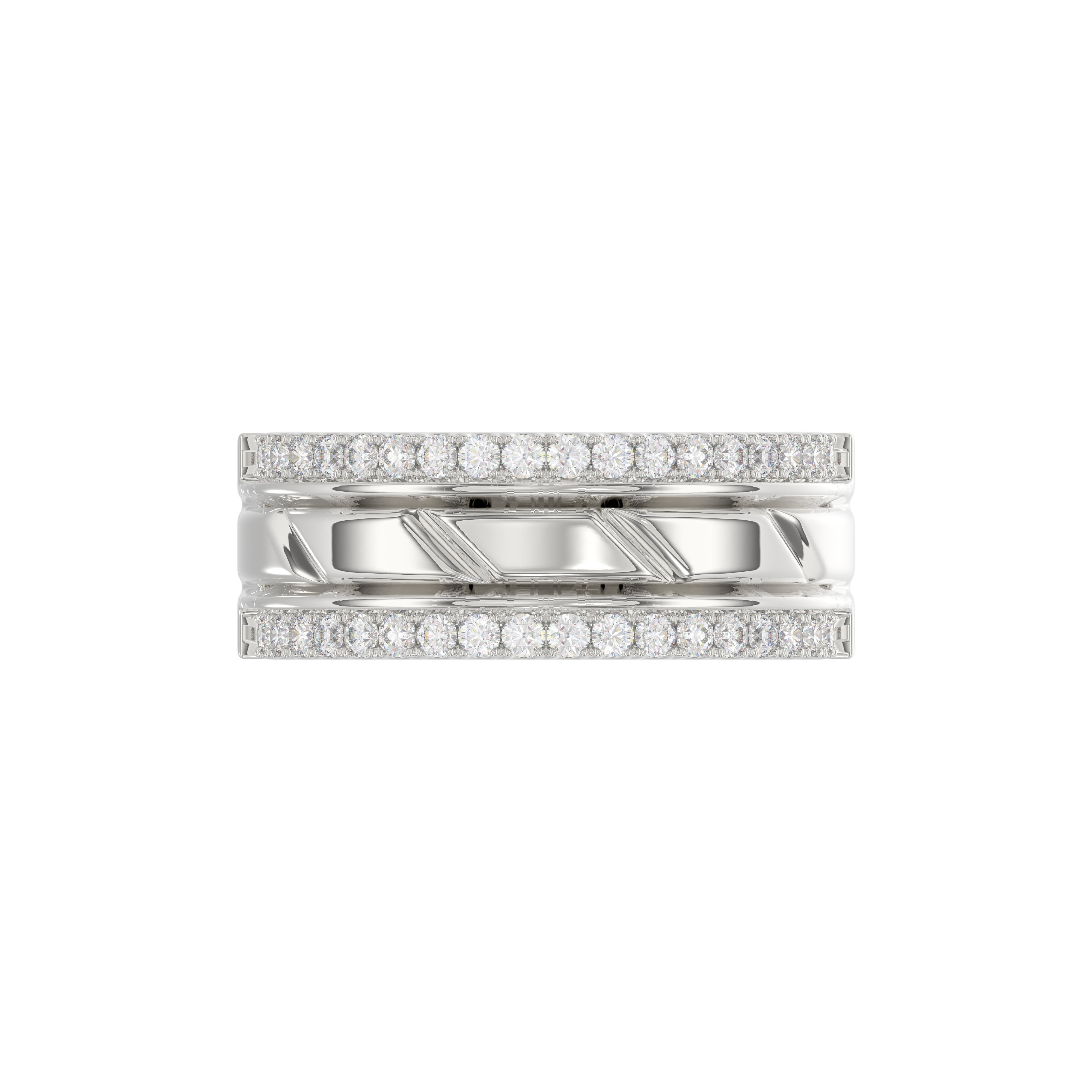 MEN'S BAND 0.50CT ROUND DIAMOND 14K WHITE GOLD