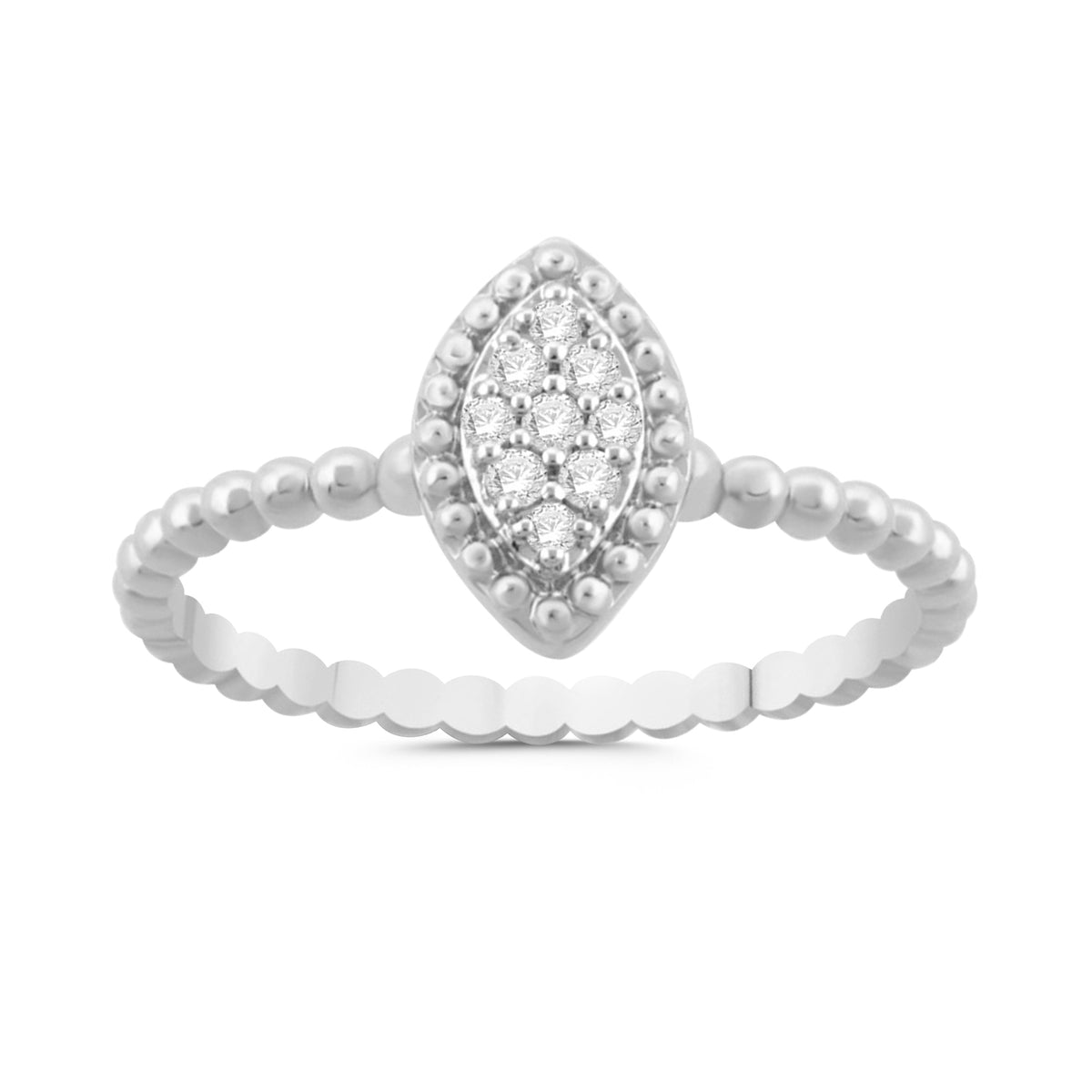 LADIES RING 0.10CT ROUND DIAMOND 14K WHITE GOLD