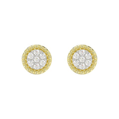 LADIES EARRINGS 0.20CT ROUND DIAMOND 14K YELLOW GOLD
