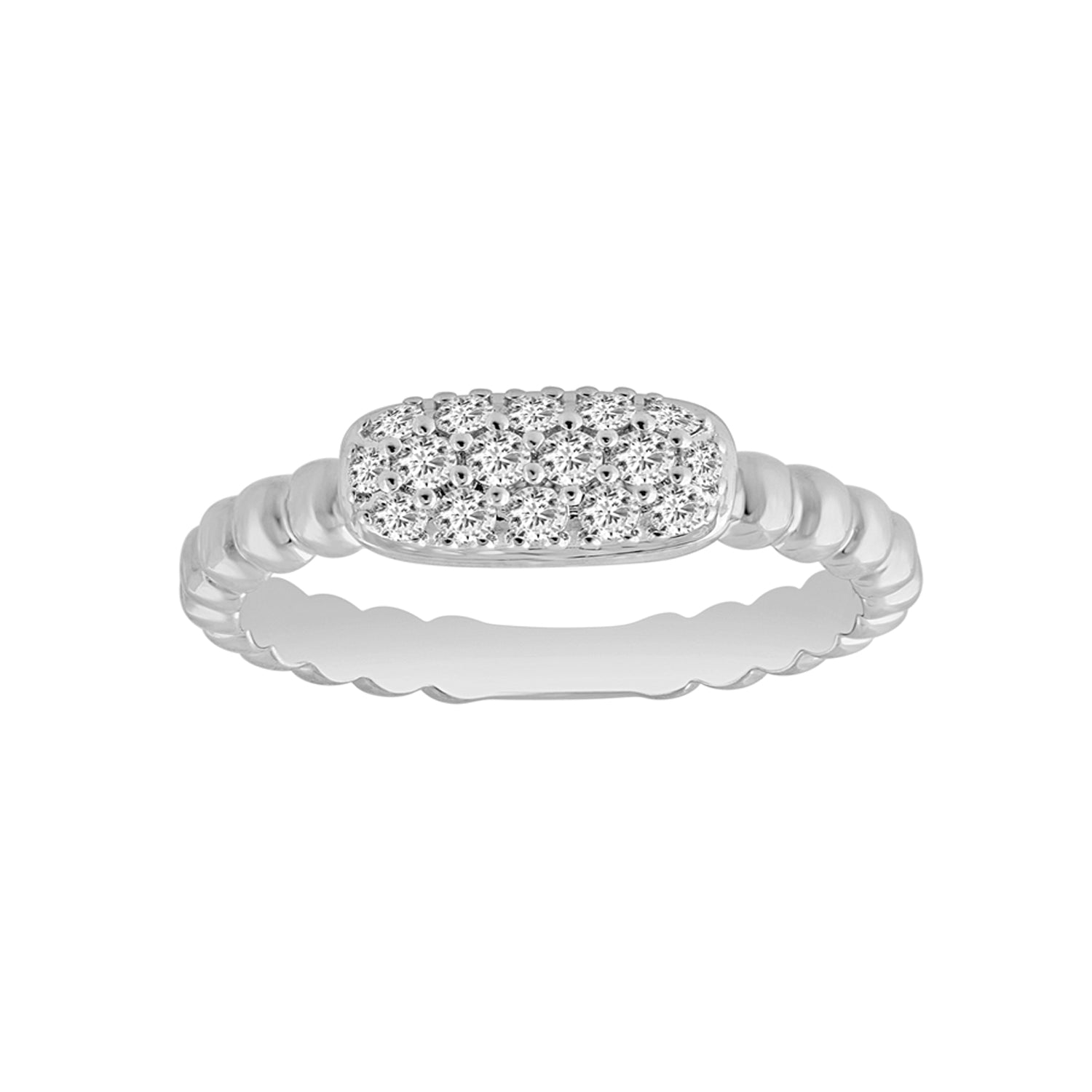 LADIES RING 0.25CT ROUND DIAMOND 14K WHITE GOLD