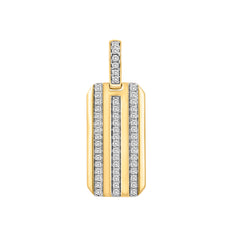 MEN'S CHARM PENDANT 0.50CT ROUND DIAMOND 10K YELLOW GOLD