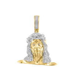 MEN'S CHARM PENDANT 0.33CT ROUND DIAMOND 10K YELLOW GOLD