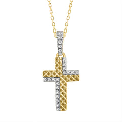 LADIES PENDANT WITH CHAIN 0.05CT ROUND DIAMOND 10K YELLOW GOLD