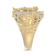 MEN'S RING 0.50CT ROUND DIAMOND 10K YELLOW GOLD