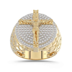 MEN'S RING 0.50CT ROUND DIAMOND 10K YELLOW GOLD
