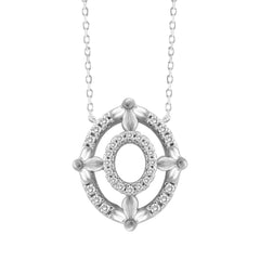 LADIES NECKLACE 0.16CT ROUND DIAMOND 10K WHITE GOLD