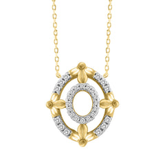 LADIES NECKLACE 0.16CT ROUND DIAMOND 10K YELLOW GOLD