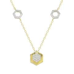 LADIES NECKLACE 0.25CT ROUND DIAMOND 10K YELLOW GOLD
