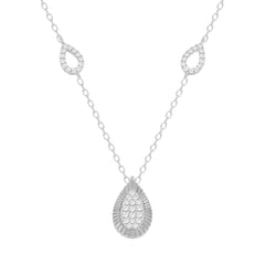 LADIES NECKLACE 0.25CT ROUND DIAMOND 10K WHITE GOLD