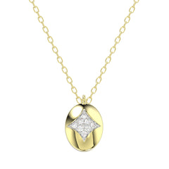 LADIES NECKLACE 0.10CT ROUND DIAMOND 10K YELLOW GOLD