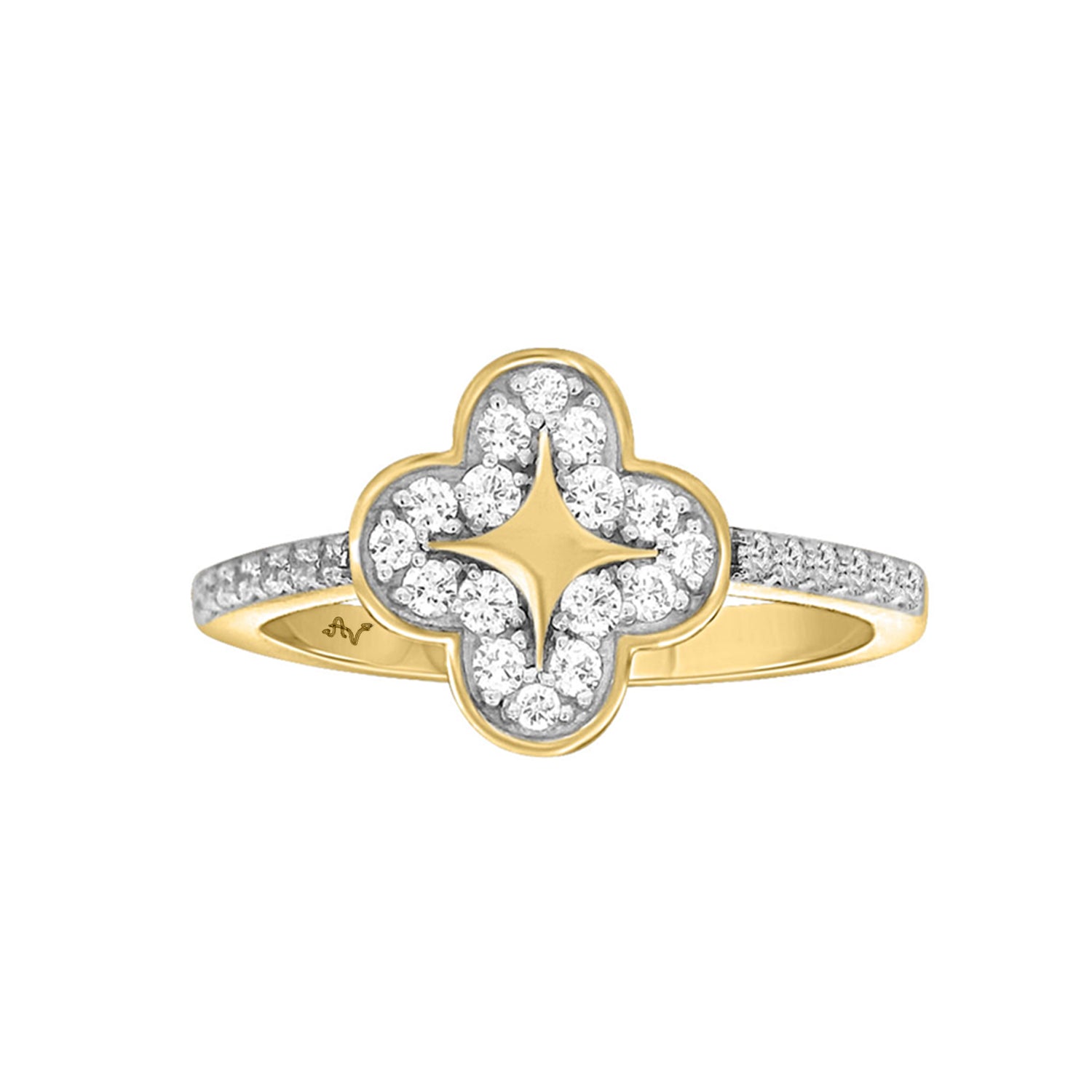 LADIES RING 0.25CT ROUND DIAMOND 10K YELLOW GOLD