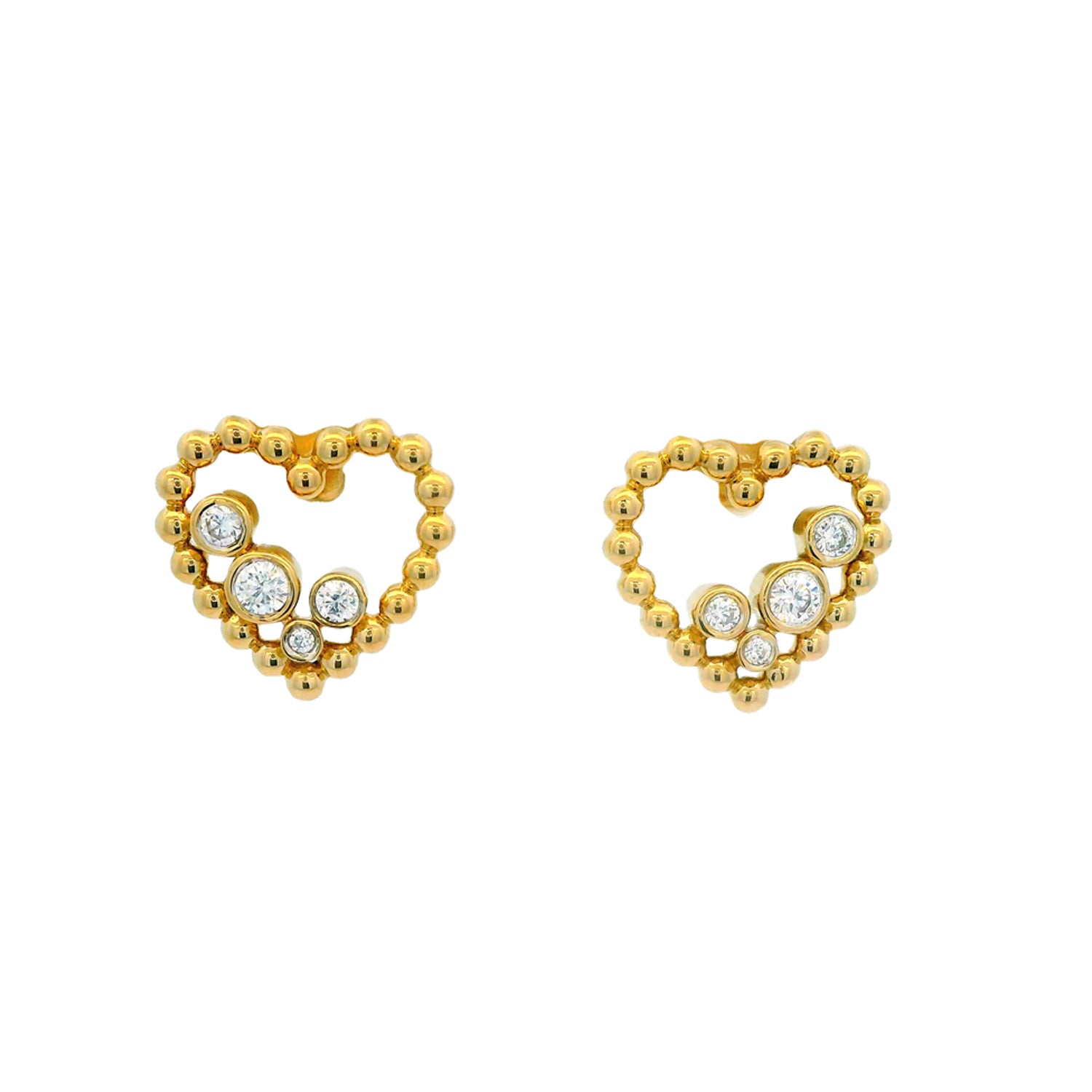 LADIES EARRINGS 0.15CT ROUND DIAMOND 10K YELLOW GOLD