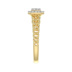 LADIES RING 0.20CT ROUND/BAGUETTE DIAMOND 10K YELLOW GOLD