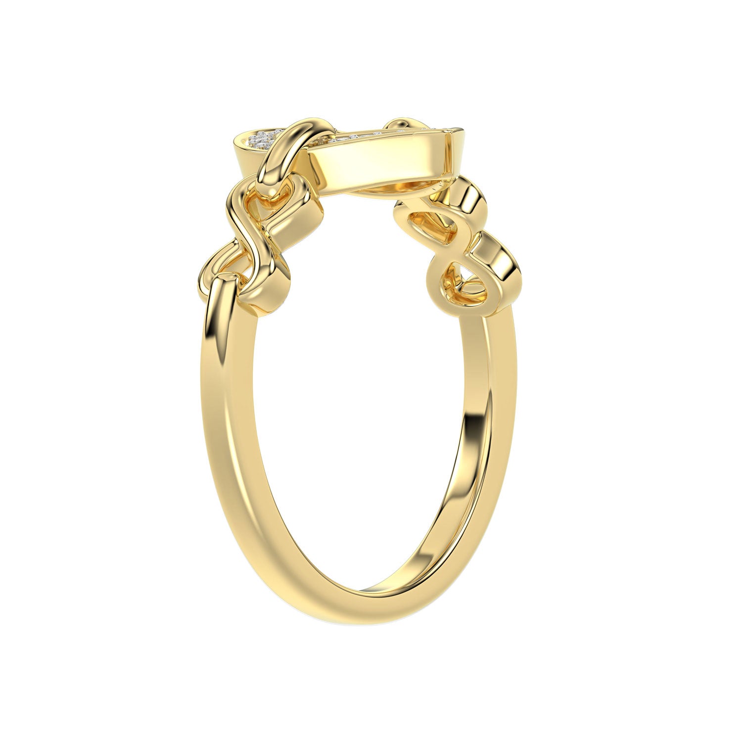LADIES RING 0.05CT ROUND DIAMOND 10K YELLOW GOLD