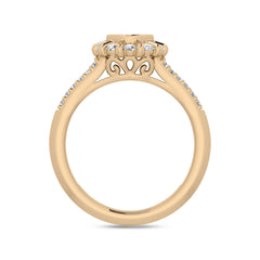 LADIES RING 0.50CT ROUND DIAMOND 10K YELLOW GOLD