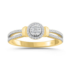 LADIES RING 0.25CT ROUND DIAMOND 10K YELLOW GOLD