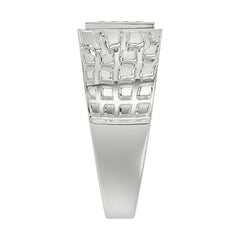 �Elegant Men�S Fashion Ring 0.10Ct Round Diamond Sterling Silver White Luxury Statement Jewelry For Men