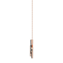 Stylish 14K Rose Gold 0.25Ct Three-Star Necklace Featuring Round, Blue, And Dark Brown Diamonds. A Delicate And Meaningful Ladies Jewelry Piece With C