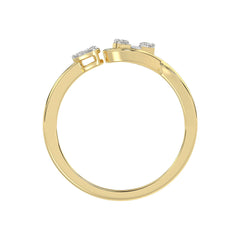 LADIES RING 0.15CT ROUND/BAGUETTE DIAMOND 10K YELLOW GOLD