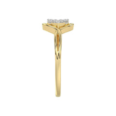 LADIES RING 0.15CT ROUND/BAGUETTE DIAMOND 10K YELLOW GOLD