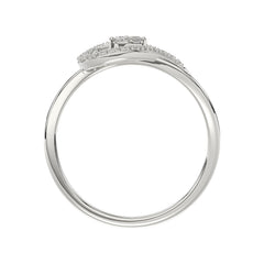 Elegant Ladies Heart Ring 0.15Ct Round Diamond Sterling Silver White Romantic Promise Jewelry For Women