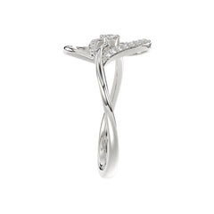 Ladies Elysian Heart Ring 0.15Ct Round Diamond Sterling Silver White – Romantic Fine Jewelry For Women