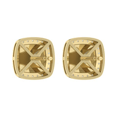 “Ladies Nugget Halo Fashion Earrings 0.25Ct Round Diamond 10K Yellow Gold – Fashionable Women’S Jewelry Gift