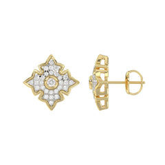 LADIES EARRING 0.25CT ROUND DIAMOND 10K YELLOW GOLD