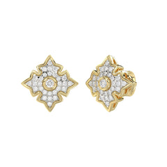 LADIES EARRING 0.25CT ROUND DIAMOND 10K YELLOW GOLD