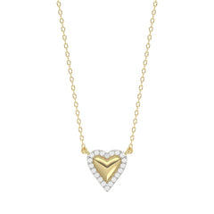 LADIES NECKLACE 0.10CT ROUND DIAMOND 10K YELLOW GOLD