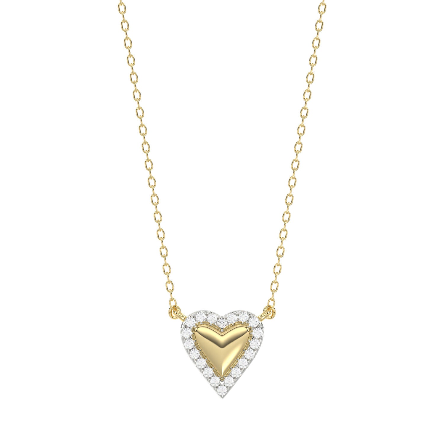 LADIES NECKLACE 0.10CT ROUND DIAMOND 10K YELLOW GOLD